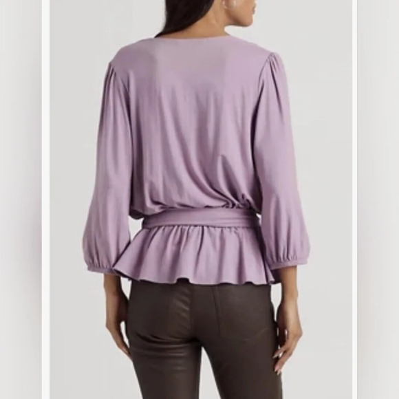 Lauren Ralph Lauren Women's Large  Jersey Peplum Blouse Scottish Black Label - Picture 3 of 14